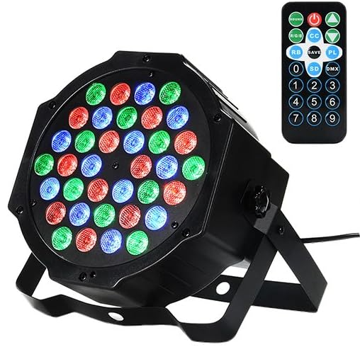 LED RGB, luces ascendentes para DJ (un par de dos con control remoto)