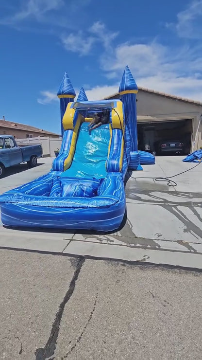 Blue Bounce House (Dry and Waterslide Options)